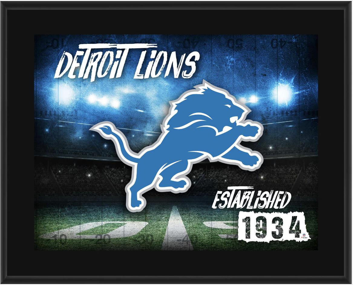Lions Team Logo Sublimated Plaque at PristineAuction.com Lions Team Logo Sublimated Plaque at PristineAuction.com