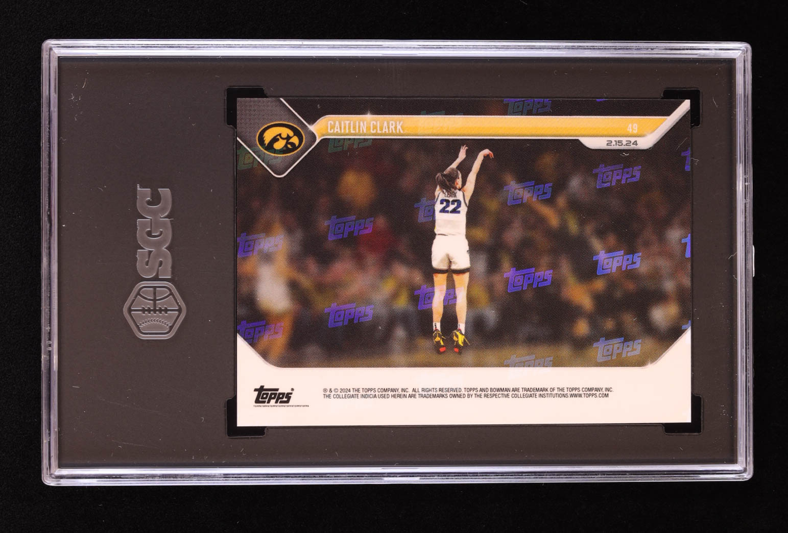 Caitlin Clark 2023-24 Bowman University Now #49 RC (SGC 10) at PristineAuction.com Caitlin Clark 2023-24 Bowman University Now #49 RC (SGC 10) at PristineAuction.com