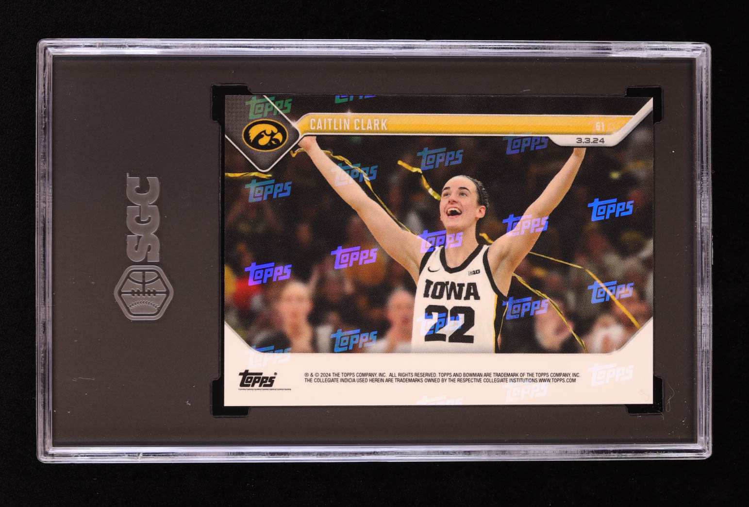 Caitlin Clark 2023-24 Bowman University Now #61 RC (SGC 10) at PristineAuction.com Caitlin Clark 2023-24 Bowman University Now #61 RC (SGC 10) at PristineAuction.com