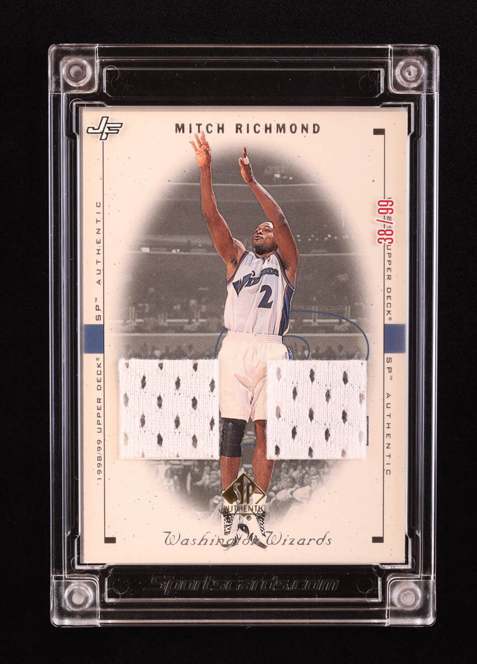 Mitch Richmond 2022 Jersey Fusion Double Game Used Swatch #MR98 #38/99 at PristineAuction.com Mitch Richmond 2022 Jersey Fusion Double Game Used Swatch #MR98 #38/99 at PristineAuction.com