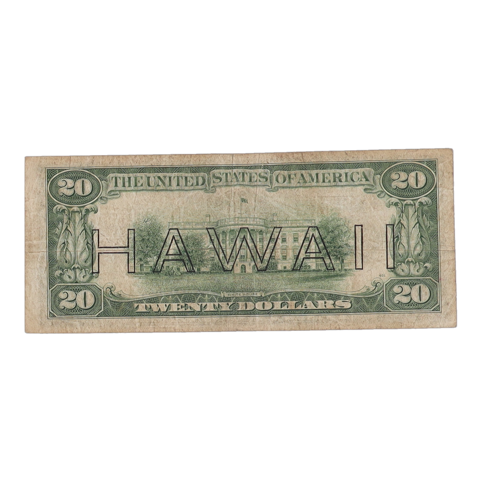 1934-A U.S. $20 Hawaii Overprint Federal Reserve Note at PristineAuction.com 1934-A U.S. $20 Hawaii Overprint Federal Reserve Note at PristineAuction.com