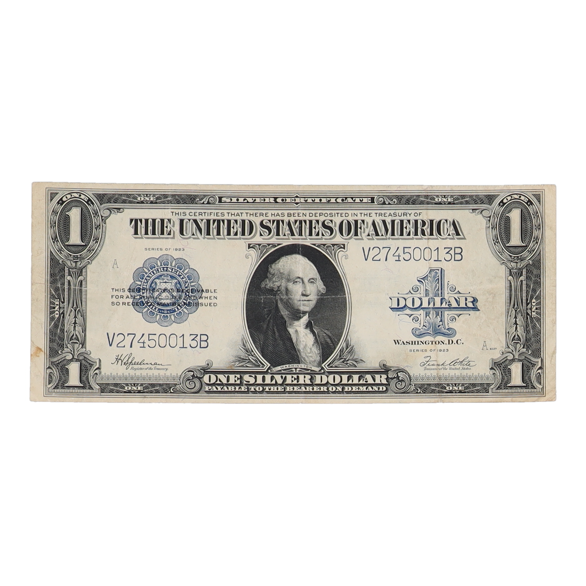 1923 U.S. $1 Large-Size Silver Certificate at PristineAuction.com 1923 U.S. $1 Large-Size Silver Certificate at PristineAuction.com