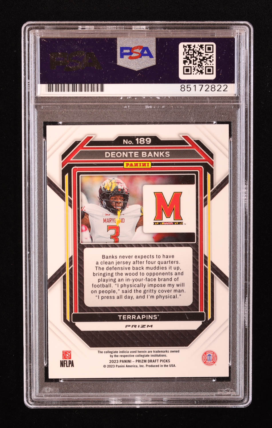 Deonte Banks Signed 2023 Panini Prizm Draft Picks Prizms Gold Ice #189 RC (PSA) at PristineAuction.com Deonte Banks Signed 2023 Panini Prizm Draft Picks Prizms Gold Ice #189 RC (PSA) at PristineAuction.com