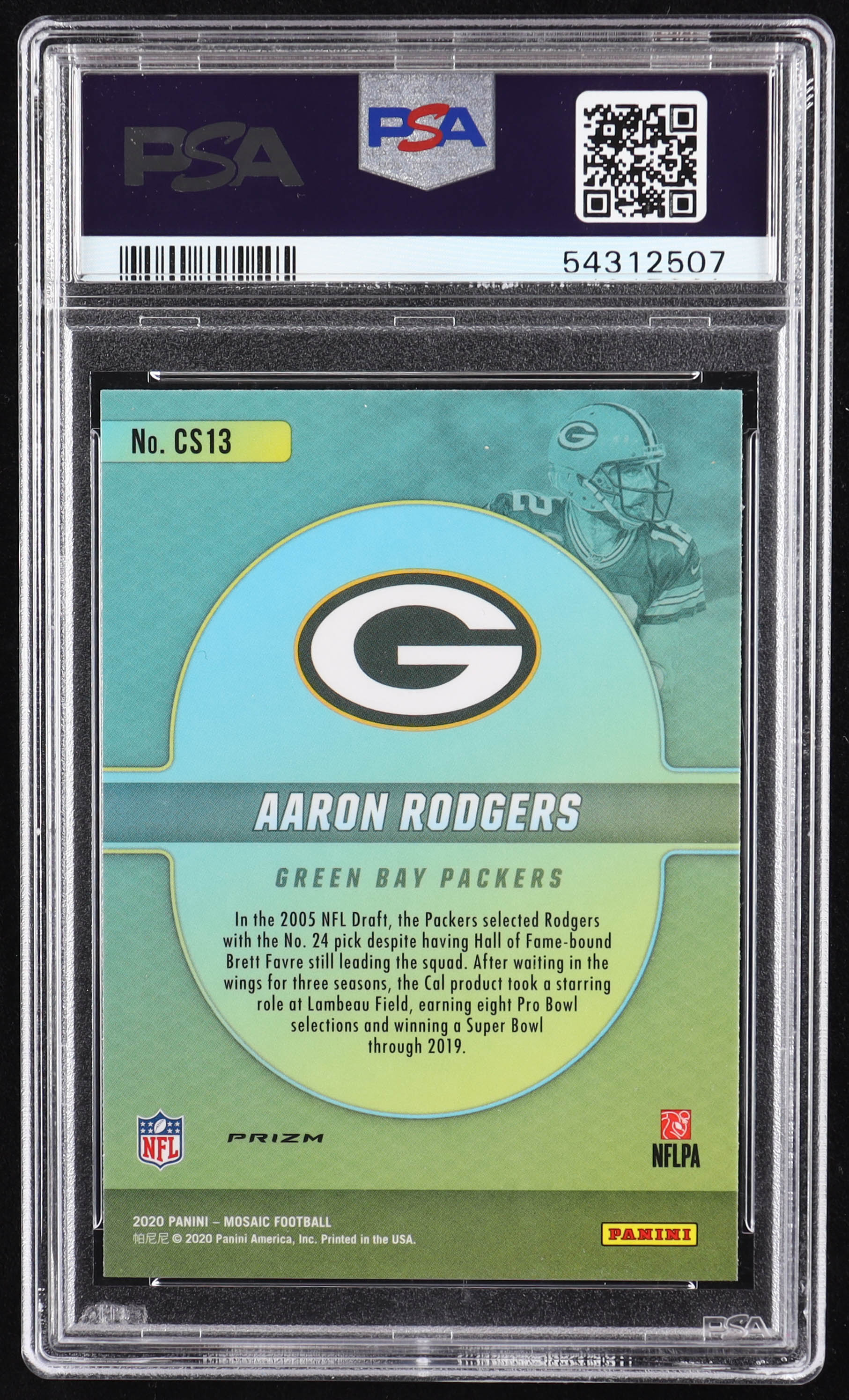 Aaron Rodgers 2020 Panini Mosaic Center Stage #CS13 (PSA 10) at PristineAuction.com Aaron Rodgers 2020 Panini Mosaic Center Stage #CS13 (PSA 10) at PristineAuction.com