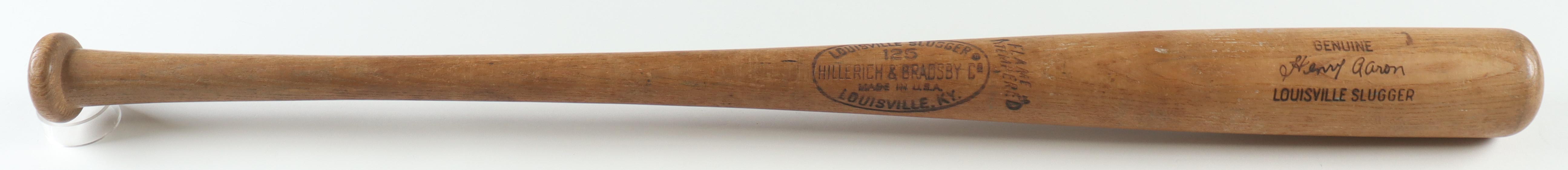 Hank Aaron Louisville Slugger 125 Hillerich & Bradsby Baseball Bat at PristineAuction.com Hank Aaron Louisville Slugger 125 Hillerich & Bradsby Baseball Bat at PristineAuction.com