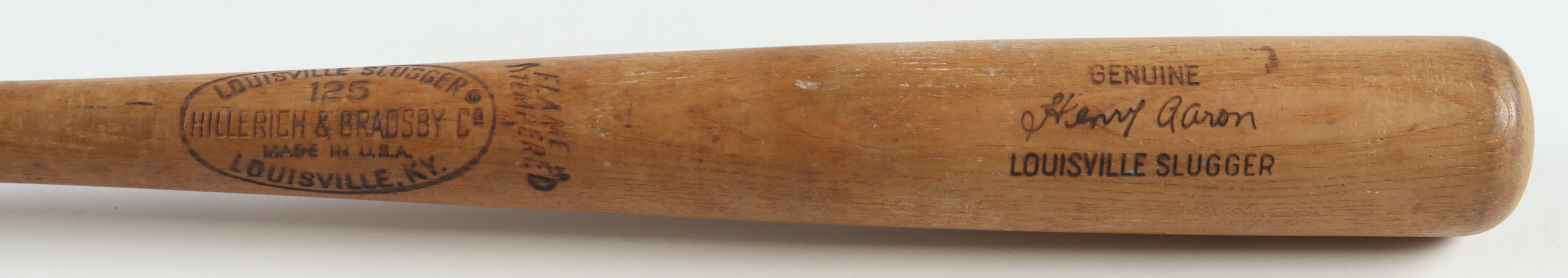 Hank Aaron Louisville Slugger 125 Hillerich & Bradsby Baseball Bat at PristineAuction.com Hank Aaron Louisville Slugger 125 Hillerich & Bradsby Baseball Bat at PristineAuction.com