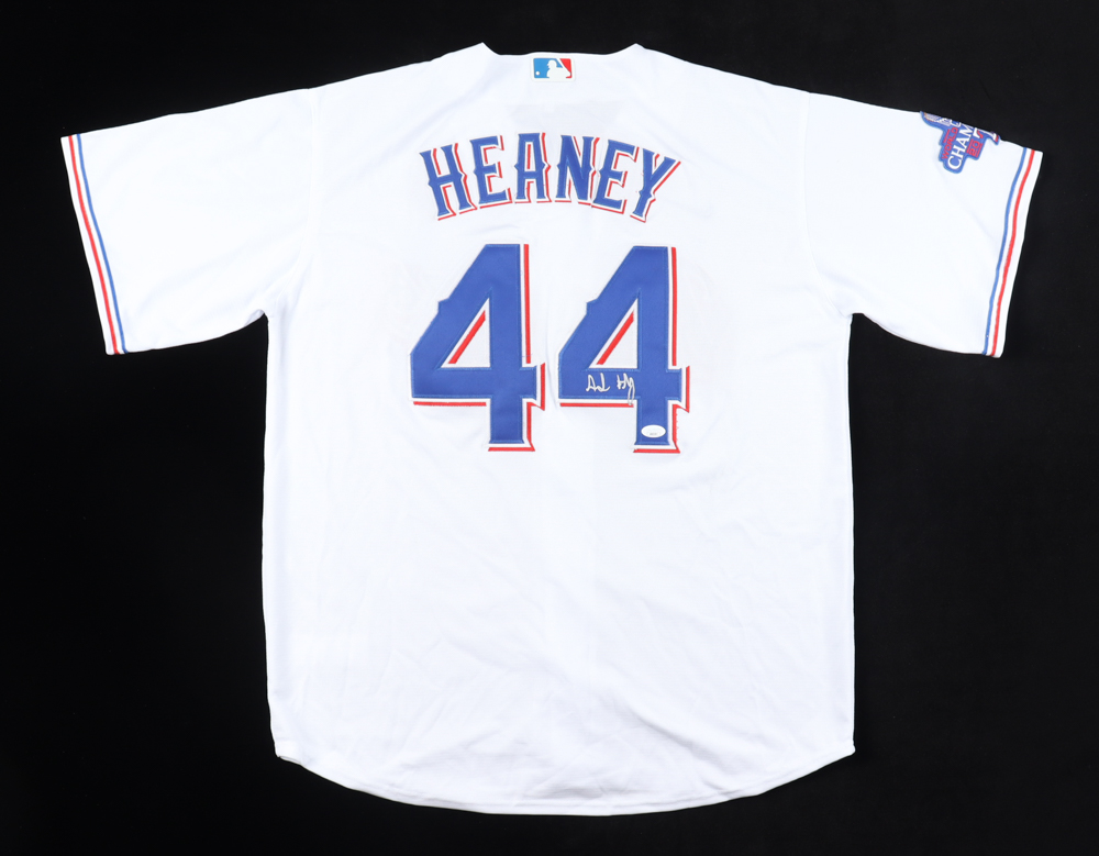 Andrew Heaney Signed Jersey With 2023 World Series Patch (JSA) at PristineAuction.com Andrew Heaney Signed Jersey With 2023 World Series Patch (JSA) at PristineAuction.com