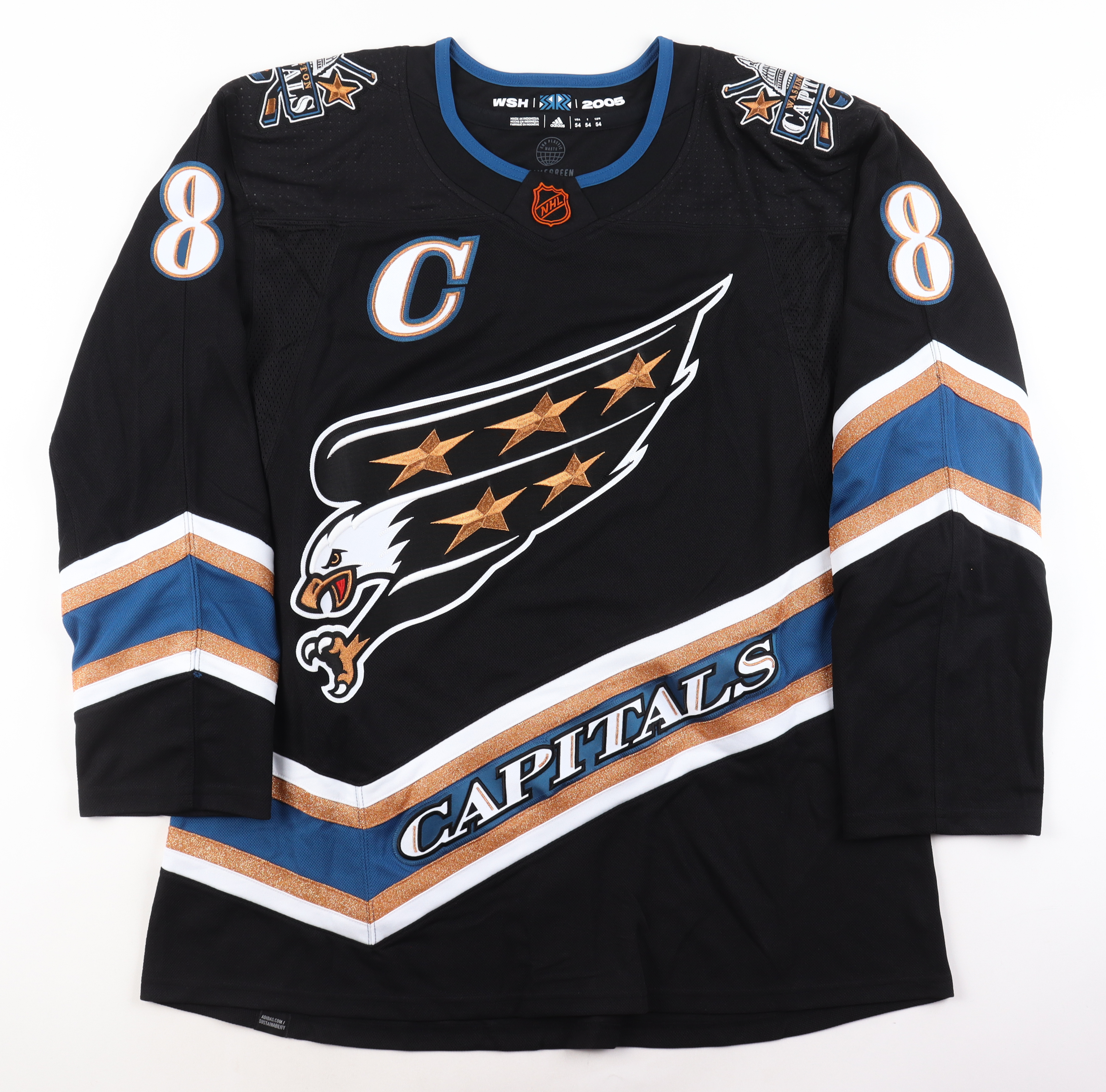 Alexander Ovechkin Signed LE Capitals Authentic Adidas Throwback "Captain" Jersey Inscribed "Ovi" #37/50 (Fanatics) at PristineAuction.com Alexander Ovechkin Signed LE Capitals Authentic Adidas Throwback "Captain" Jersey Inscribed "Ovi" #37/50 (Fanatics) at PristineAuction.com