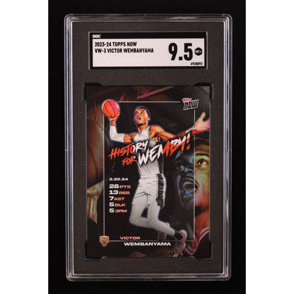 Victor Wembanyama 2023-24 Topps Now Victor Wembanyama #VW3 RC (SGC 9.5) at PristineAuction.com