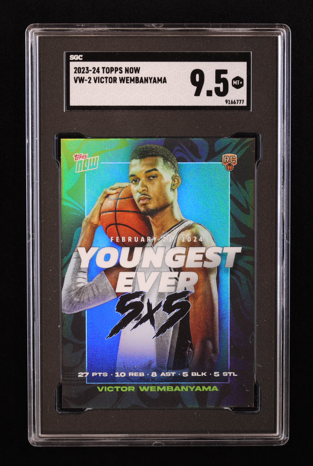 Victor Wembanyama 2023-24 Topps Now Victor Wembanyama #VW2 RC (SGC 9.5) at PristineAuction.com Victor Wembanyama 2023-24 Topps Now Victor Wembanyama #VW2 RC (SGC 9.5) at PristineAuction.com