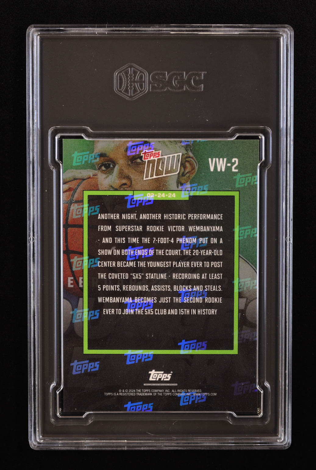 Victor Wembanyama 2023-24 Topps Now Victor Wembanyama #VW2 RC (SGC 9.5) at PristineAuction.com Victor Wembanyama 2023-24 Topps Now Victor Wembanyama #VW2 RC (SGC 9.5) at PristineAuction.com