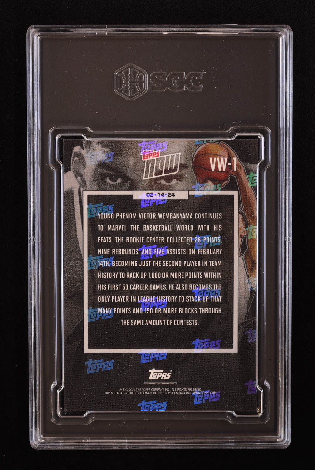 Victor Wembanyama 2023-24 Topps Now Victor Wembanyama #VW1 RC (SGC 9.5) at PristineAuction.com Victor Wembanyama 2023-24 Topps Now Victor Wembanyama #VW1 RC (SGC 9.5) at PristineAuction.com