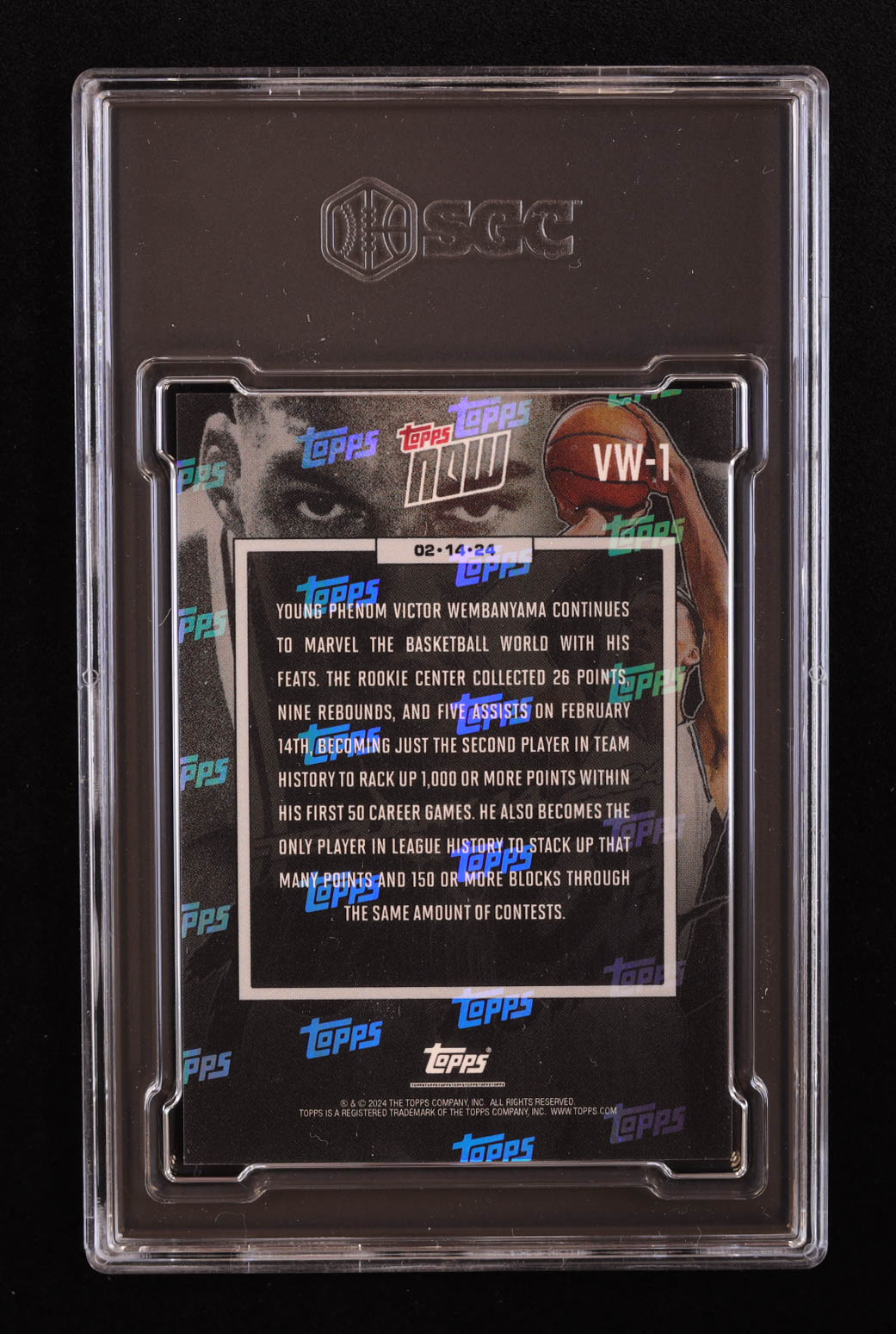 Victor Wembanyama 2023-24 Topps Now Victor Wembanyama #VW1 RC (SGC 9.5) at PristineAuction.com Victor Wembanyama 2023-24 Topps Now Victor Wembanyama #VW1 RC (SGC 9.5) at PristineAuction.com