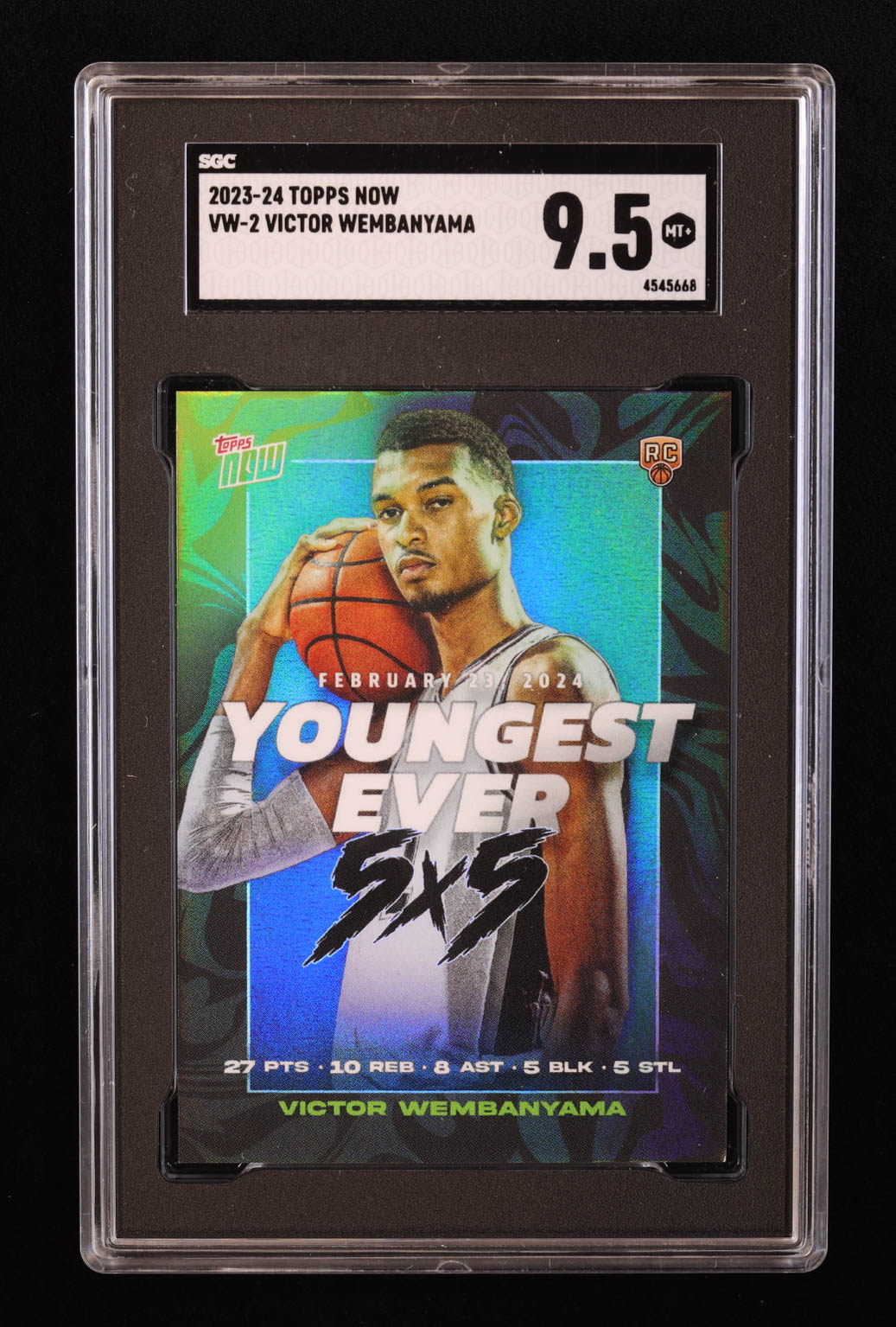 Victor Wembanyama 2023-24 Topps Now Victor Wembanyama #VW2 RC (SGC 9.5) at PristineAuction.com Victor Wembanyama 2023-24 Topps Now Victor Wembanyama #VW2 RC (SGC 9.5) at PristineAuction.com