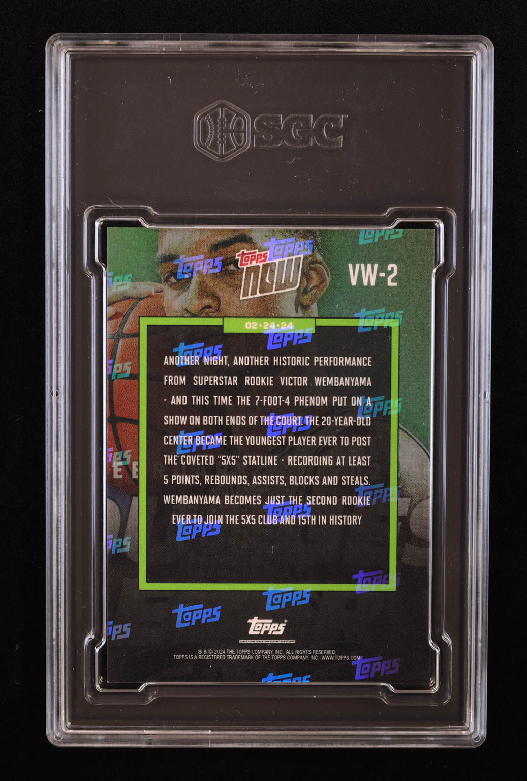 Victor Wembanyama 2023-24 Topps Now Victor Wembanyama #VW2 RC (SGC 9.5) at PristineAuction.com Victor Wembanyama 2023-24 Topps Now Victor Wembanyama #VW2 RC (SGC 9.5) at PristineAuction.com