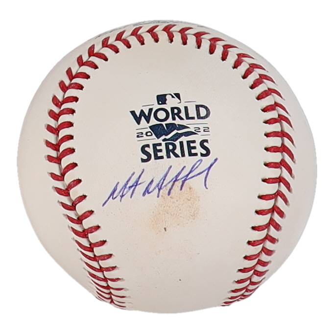 Martin Maldonado Signed 2022 World Series Baseball (JSA) at PristineAuction.com Martin Maldonado Signed 2022 World Series Baseball (JSA) at PristineAuction.com