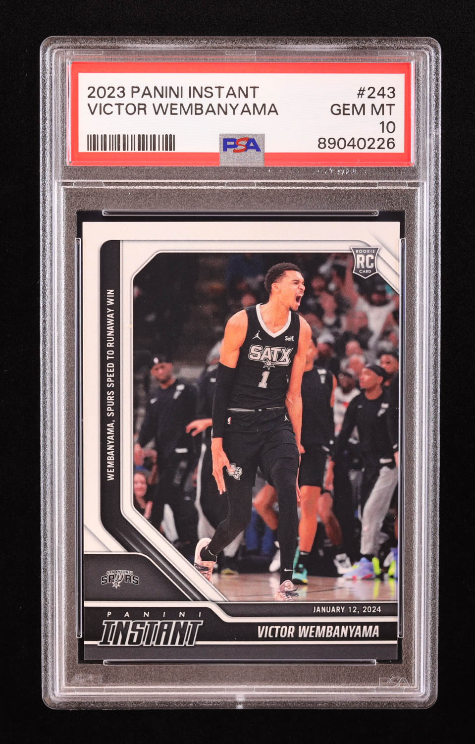 Victor Wembanyama 2023-24 Panini Instant #243 RC (PSA 10) at PristineAuction.com Victor Wembanyama 2023-24 Panini Instant #243 RC (PSA 10) at PristineAuction.com