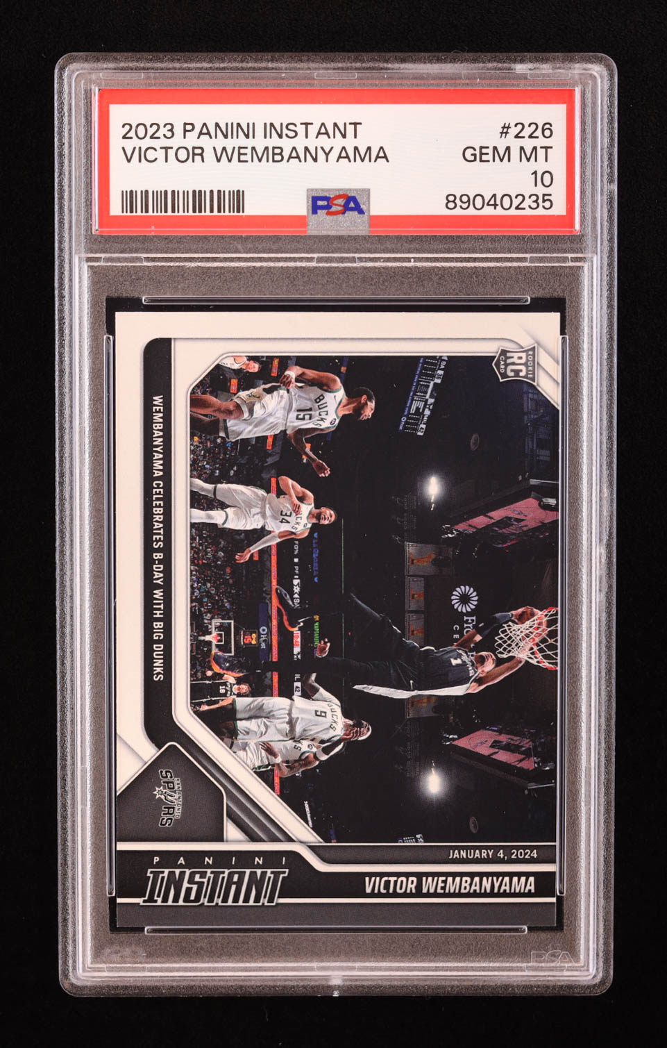 Victor Wembanyama 2023-24 Panini Instant #226 RC (PSA 10) at PristineAuction.com Victor Wembanyama 2023-24 Panini Instant #226 RC (PSA 10) at PristineAuction.com