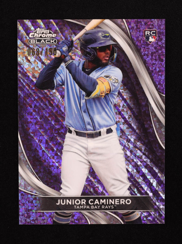 Junior Caminero 2024 Topps Chrome Black Purple Mini-Diamond Refractors #78 #068/150