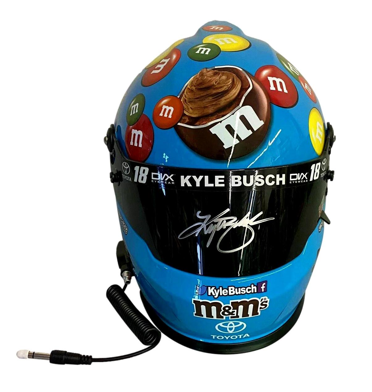 Kyle Busch Signed NASCAR M&M's Hazelnut Spread Full-Size Helmet (PA) at PristineAuction.com Kyle Busch Signed NASCAR M&M's Hazelnut Spread Full-Size Helmet (PA) at PristineAuction.com