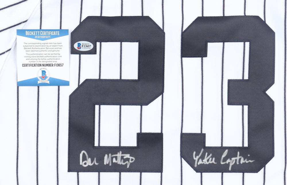 Don Mattingly Signed Yankees Jersey Inscribed "Yankee Captain" (Beckett) at PristineAuction.com Don Mattingly Signed Yankees Jersey Inscribed "Yankee Captain" (Beckett) at PristineAuction.com