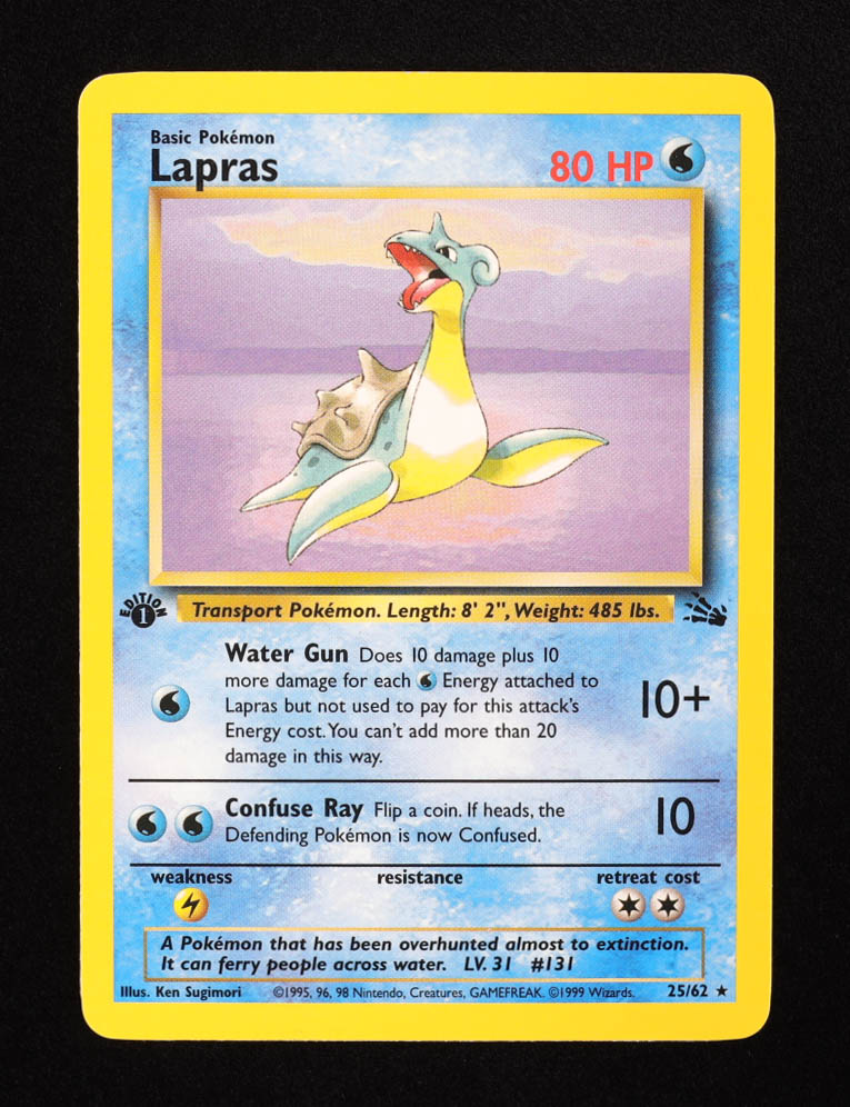 Lapras 1999 Pokemon Fossil 1st Edition #25 at PristineAuction.com Lapras 1999 Pokemon Fossil 1st Edition #25 at PristineAuction.com