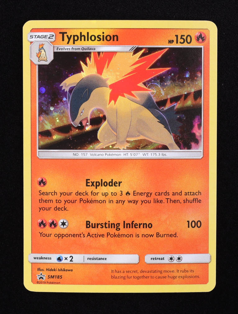 Typhlosion 2016-21 Pokemon Sun and Moon Black Star Promos #SM185 at PristineAuction.com Typhlosion 2016-21 Pokemon Sun and Moon Black Star Promos #SM185 at PristineAuction.com
