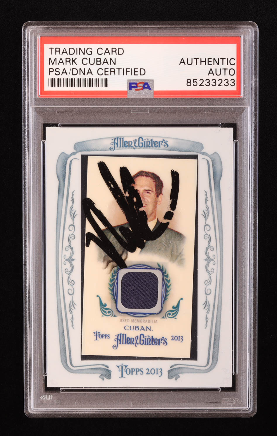 Mark Cuban Signed 2013 Topps Allen and Ginter Framed Mini Relics #MCU (PSA) at PristineAuction.com Mark Cuban Signed 2013 Topps Allen and Ginter Framed Mini Relics #MCU (PSA) at PristineAuction.com