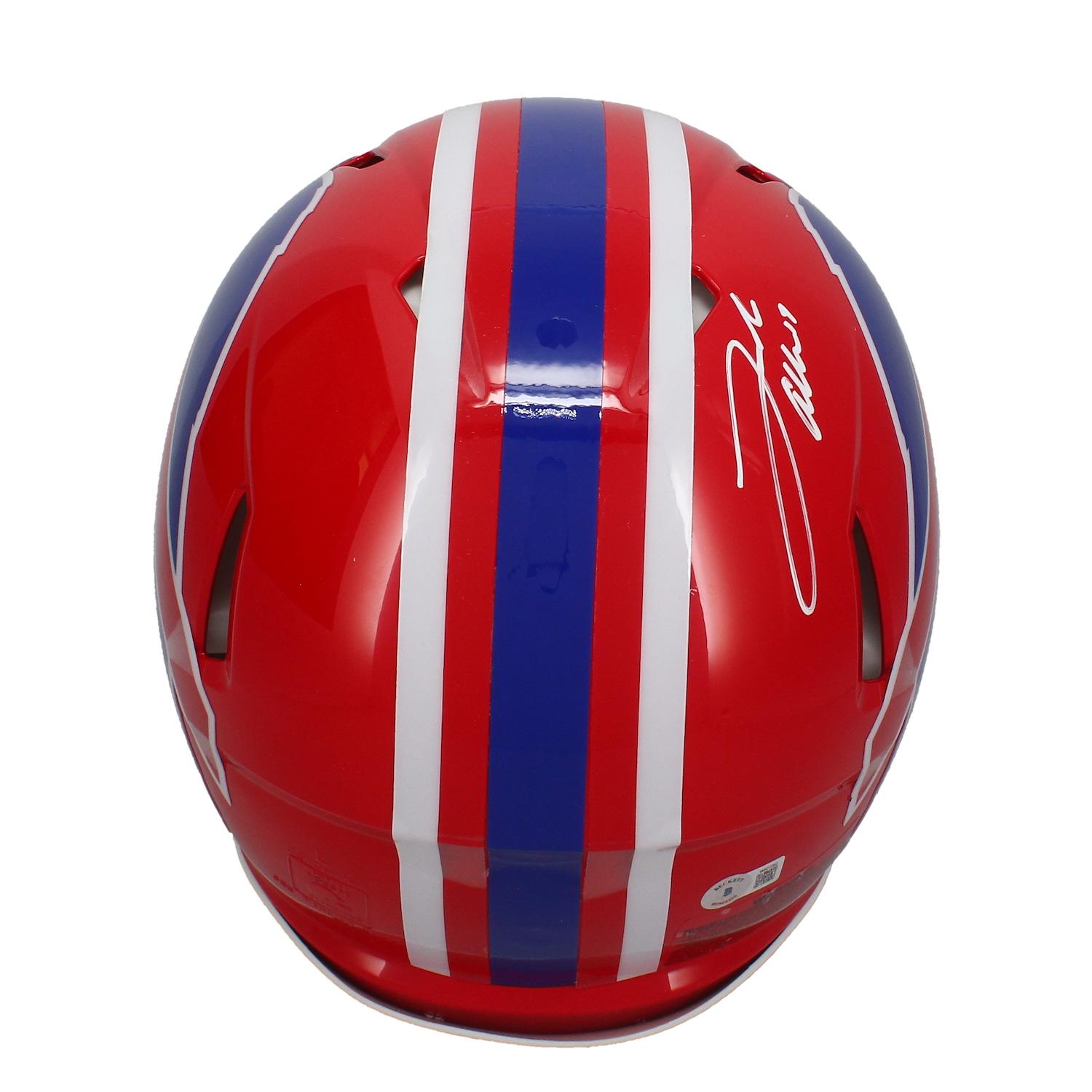 Josh Allen Signed Bills Full-Size Authentic On-Field Throwback Speed Helmet (Beckett) at PristineAuction.com Josh Allen Signed Bills Full-Size Authentic On-Field Throwback Speed Helmet (Beckett) at PristineAuction.com
