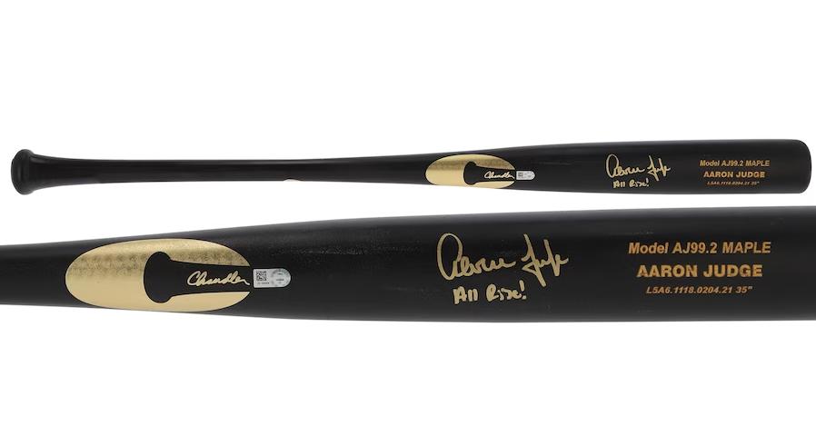 Aaron Judge Signed Chandler Player Model AJ99.2 Maple Baseball Bat Inscribed "All Rise!" (MLB & Fanatics) at PristineAuction.com Aaron Judge Signed Chandler Player Model AJ99.2 Maple Baseball Bat Inscribed "All Rise!" (MLB & Fanatics) at PristineAuction.com