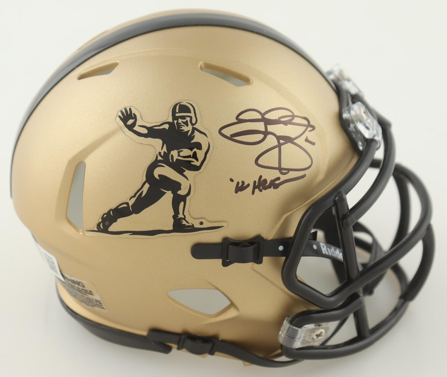Johnny Manziel Signed Heisman Trophy Logo Mini Helmet Inscribed "'12 Heisman" (Beckett) at PristineAuction.com Johnny Manziel Signed Heisman Trophy Logo Mini Helmet Inscribed "'12 Heisman" (Beckett) at PristineAuction.com