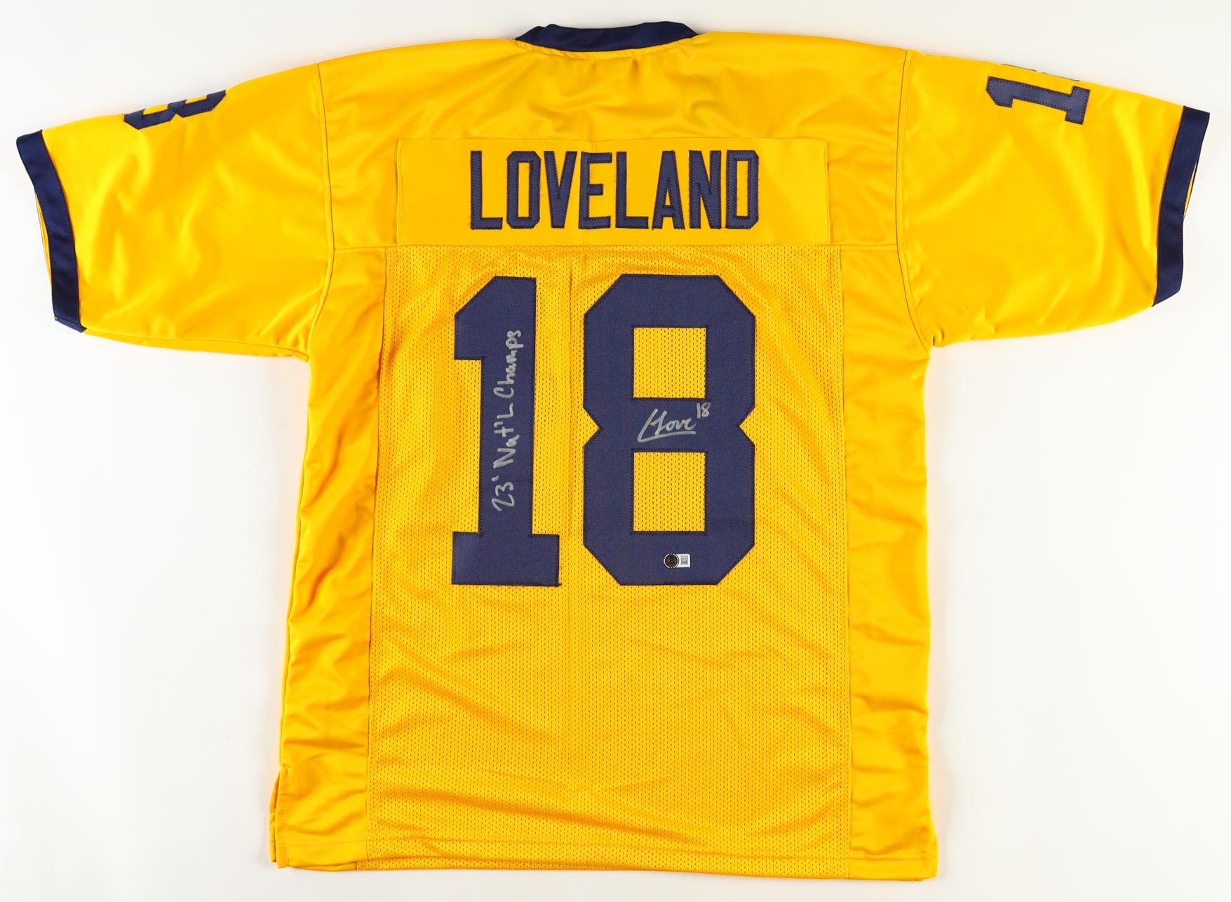 Colston Loveland Signed Jersey Inscribed "23' National Champs" (Beckett) at PristineAuction.com Colston Loveland Signed Jersey Inscribed "23' National Champs" (Beckett) at PristineAuction.com