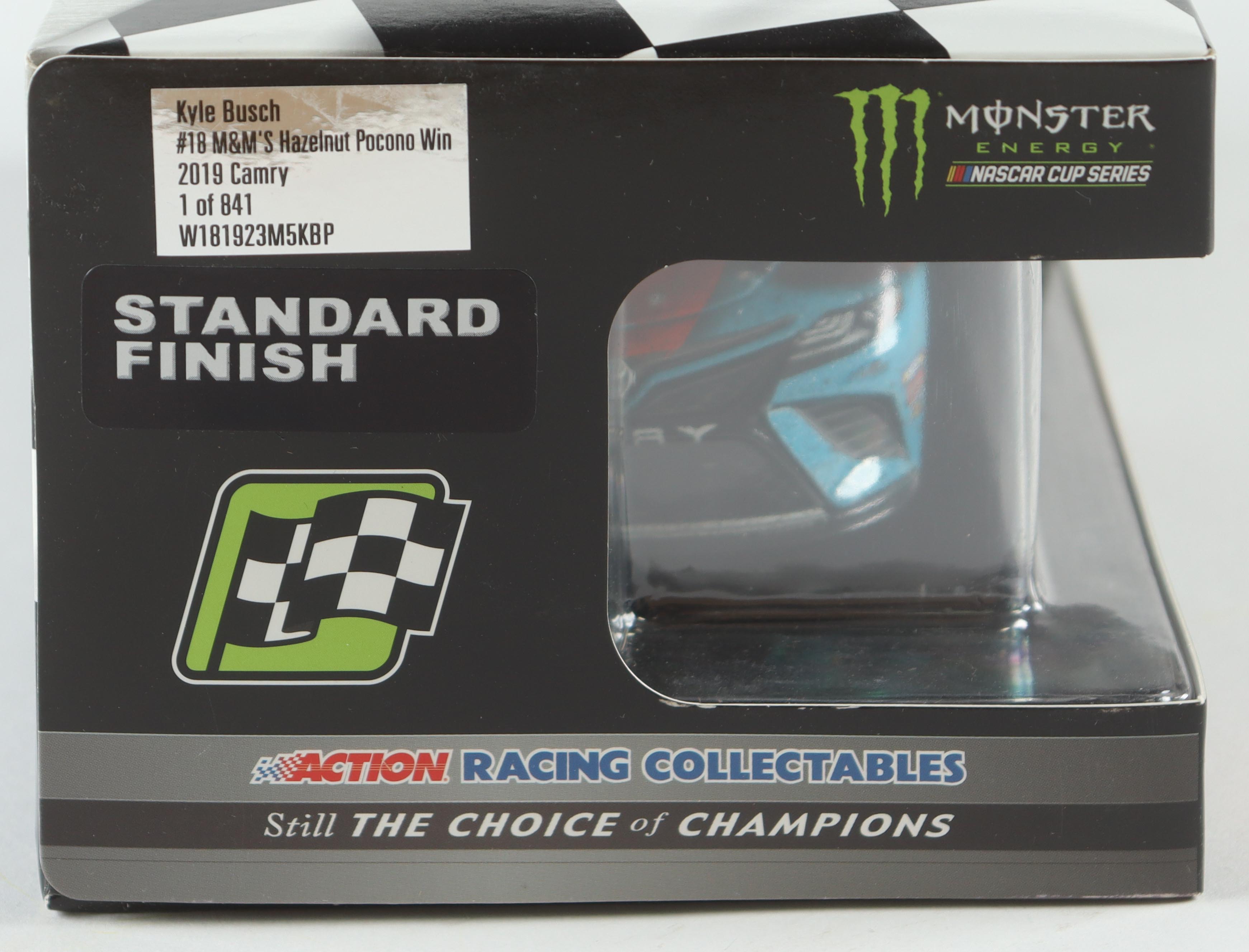 Kyle Busch Signed NASCAR #18 M&M'S Hazelnut Pocono Win 2019 Camry 1:24 Premium Action Diecast Car (PA) at PristineAuction.com Kyle Busch Signed NASCAR #18 M&M'S Hazelnut Pocono Win 2019 Camry 1:24 Premium Action Diecast Car (PA) at PristineAuction.com