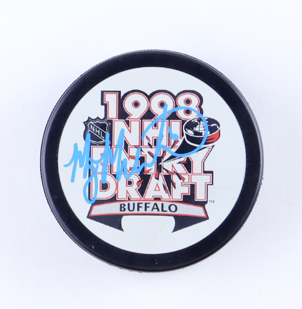 Manny Malhotra Signed 1998 NHL Entry Draft Logo Puck (JSA) at PristineAuction.com Manny Malhotra Signed 1998 NHL Entry Draft Logo Puck (JSA) at PristineAuction.com