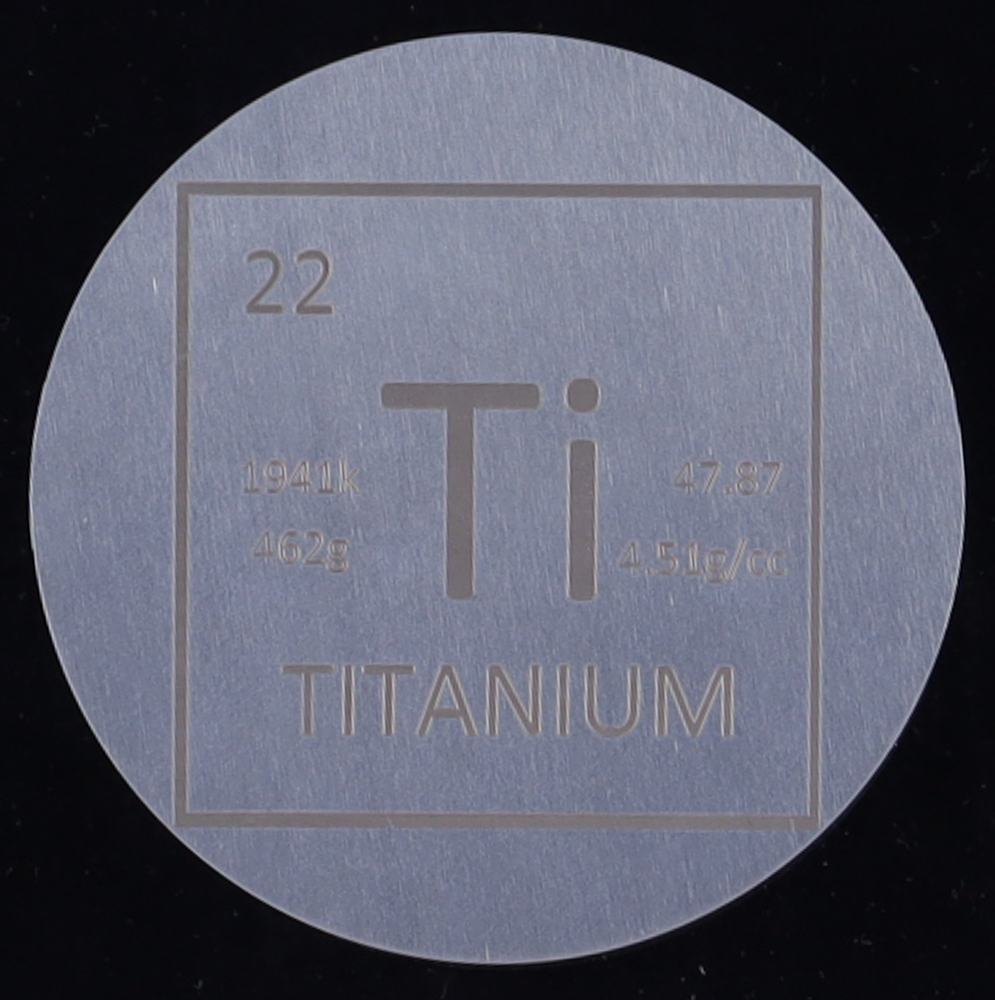 One Pound .999 Fine Titanium "Periodic Table" Bullion Round at PristineAuction.com One Pound .999 Fine Titanium "Periodic Table" Bullion Round at PristineAuction.com