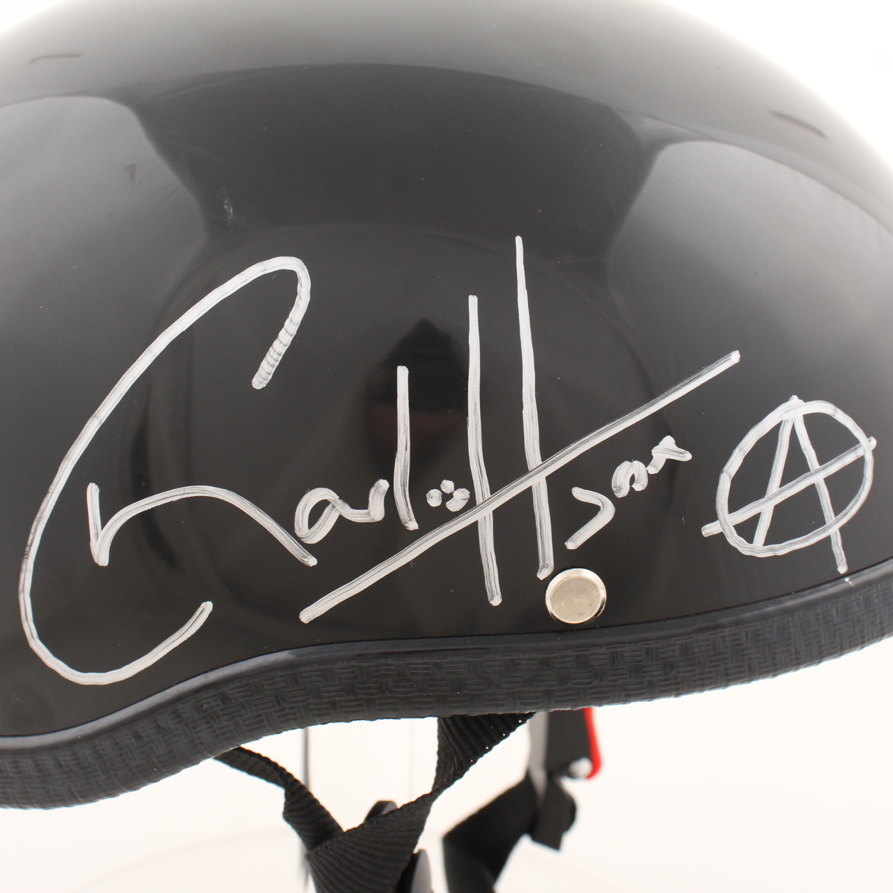 Charlie Hunnam Signed Motorcycle Helmet Inscribed "Jax" with Hand-Drawn Sketch (JSA) at PristineAuction.com Charlie Hunnam Signed Motorcycle Helmet Inscribed "Jax" with Hand-Drawn Sketch (JSA) at PristineAuction.com