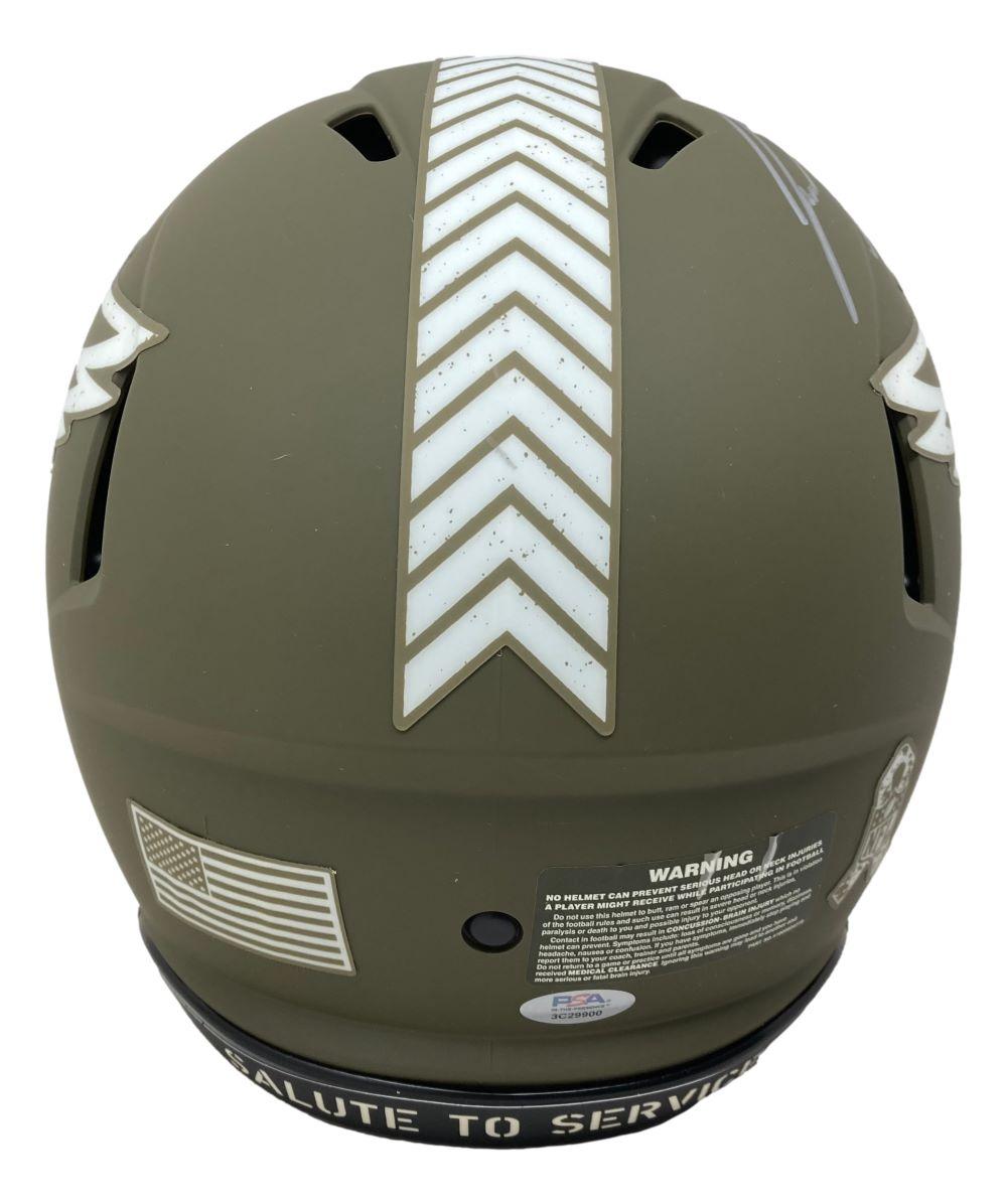 Jason Kelce Signed Eagles Full-Size Authentic On-Field Salute To Service Speed Helmet (PSA) at PristineAuction.com Jason Kelce Signed Eagles Full-Size Authentic On-Field Salute To Service Speed Helmet (PSA) at PristineAuction.com