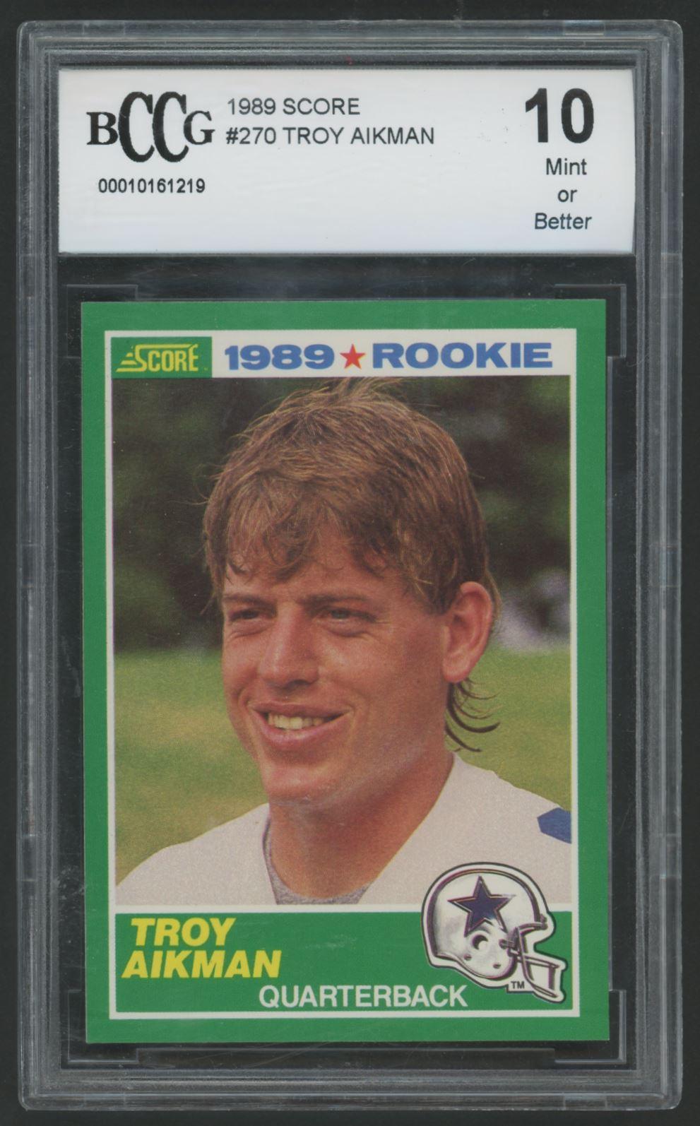 Troy Aikman 1989 Score #270 RC (BCCG 10) at PristineAuction.com Troy Aikman 1989 Score #270 RC (BCCG 10) at PristineAuction.com