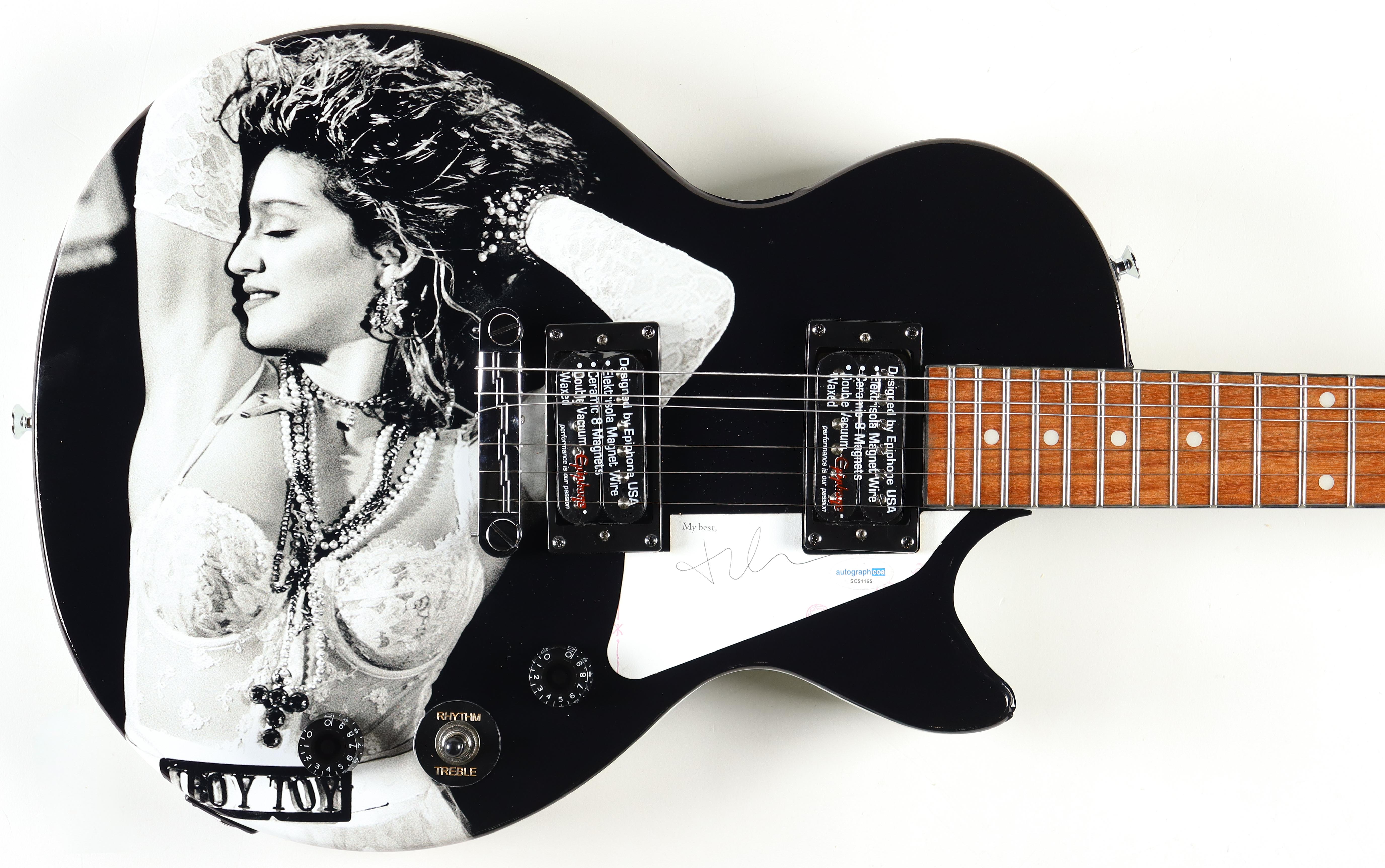 Madonna Signed Custom Electric Guitar (ACOA) at PristineAuction.com Madonna Signed Custom Electric Guitar (ACOA) at PristineAuction.com