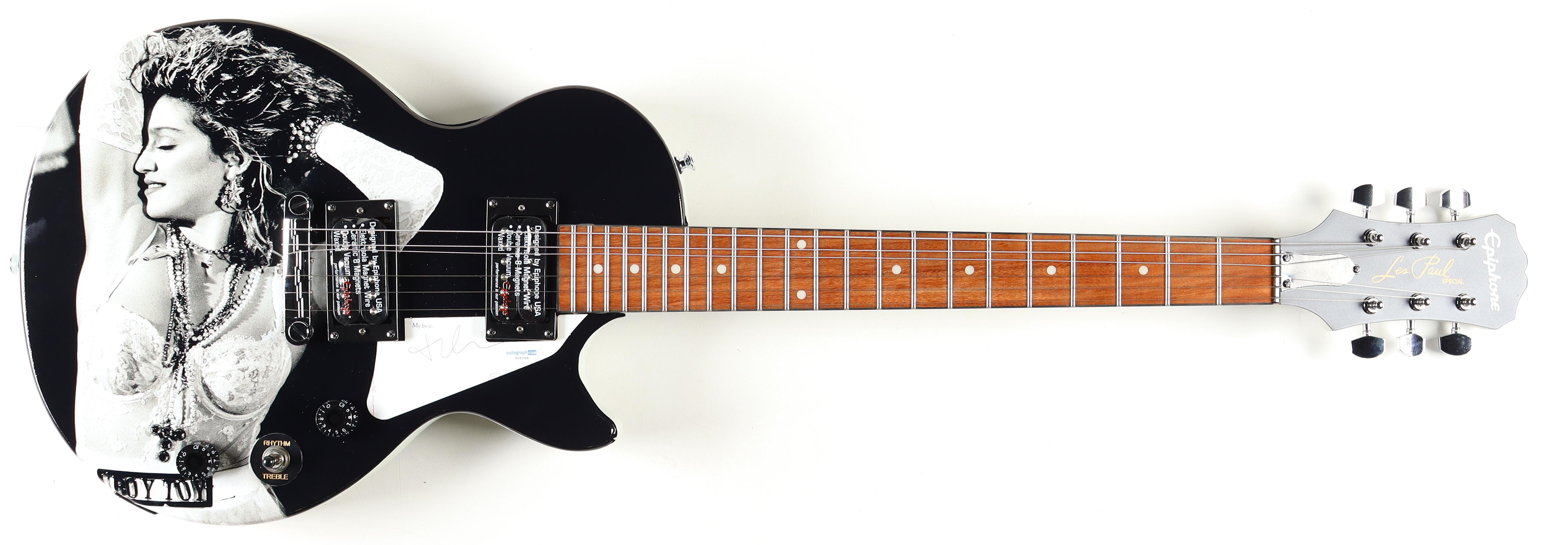 Madonna Signed Custom Electric Guitar (ACOA) at PristineAuction.com Madonna Signed Custom Electric Guitar (ACOA) at PristineAuction.com