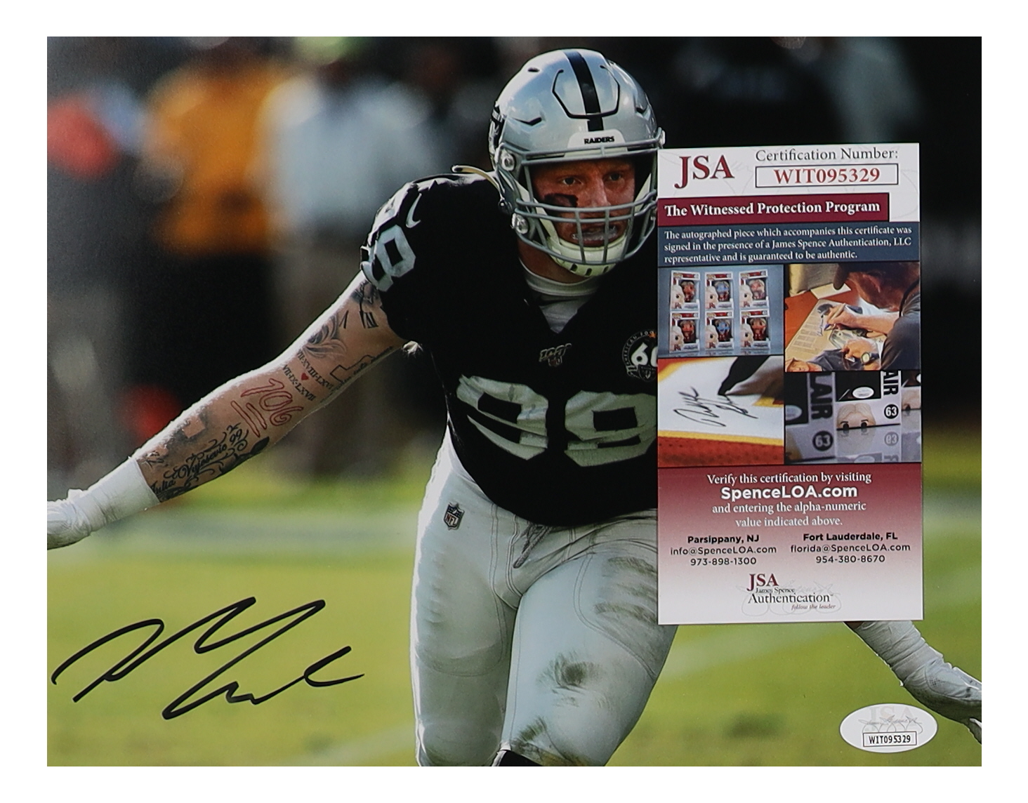 Maxx Crosby Signed Raiders 8x10 Photo (JSA) at PristineAuction.com Maxx Crosby Signed Raiders 8x10 Photo (JSA) at PristineAuction.com