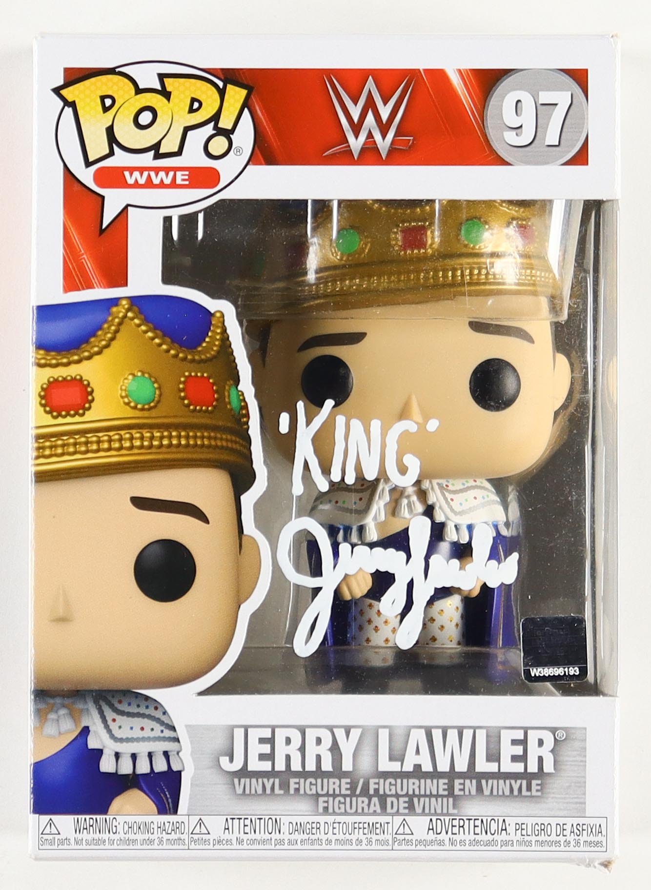 Jerry Lawler Signed WWE #97 Funko Pop! Vinyl Figure Inscribed "WWE HOF 07" & "King" (JSA) at PristineAuction.com Jerry Lawler Signed WWE #97 Funko Pop! Vinyl Figure Inscribed "WWE HOF 07" & "King" (JSA) at PristineAuction.com