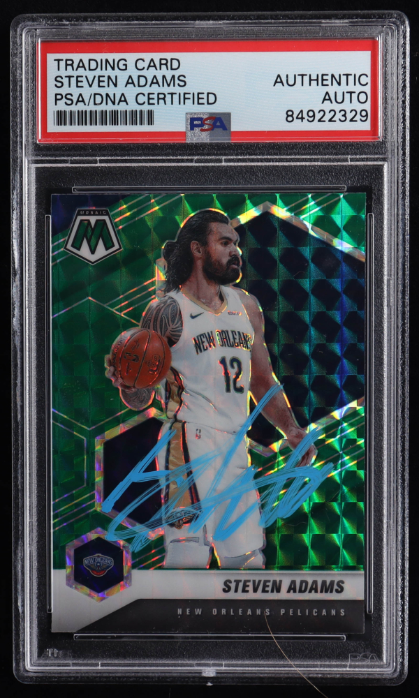 Steven Adams Signed 2020-21 Panini Mosaic Mosaic Green #179 (PSA ...