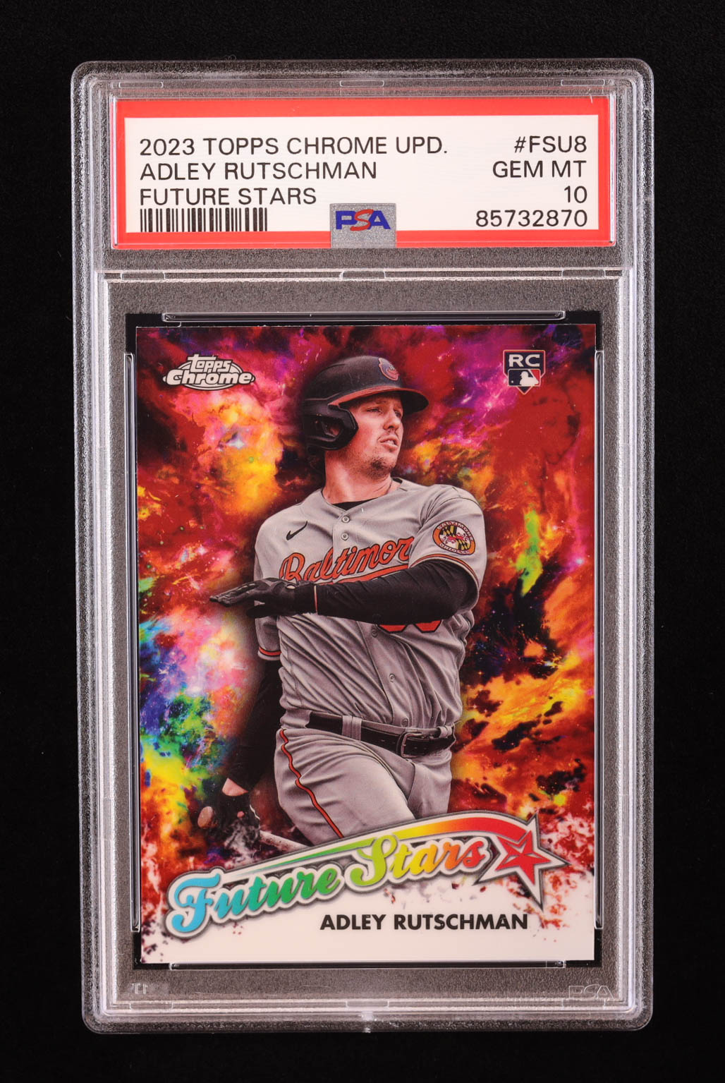 Adley Rutschman 2023 Topps Chrome Update Future Stars #FSU8 RC (PSA 10) at PristineAuction.com Adley Rutschman 2023 Topps Chrome Update Future Stars #FSU8 RC (PSA 10) at PristineAuction.com