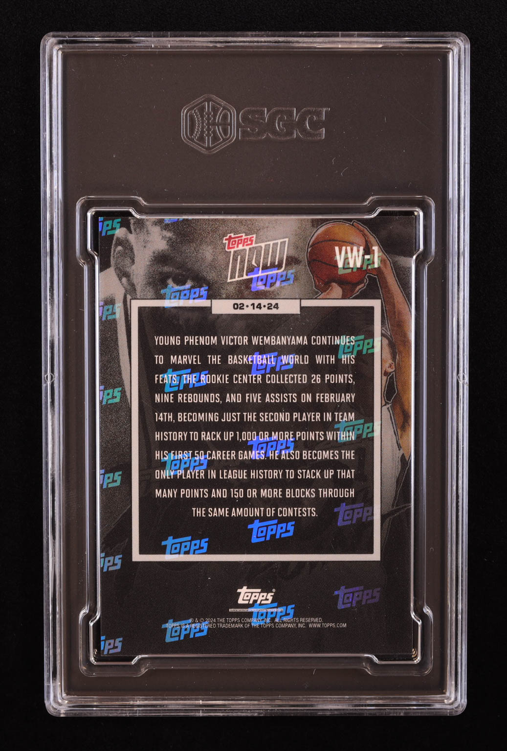 Victor Wembanyama 2023-24 Topps Now Victor Wembanyama #VW1 RC (SGC 9.5) at PristineAuction.com Victor Wembanyama 2023-24 Topps Now Victor Wembanyama #VW1 RC (SGC 9.5) at PristineAuction.com