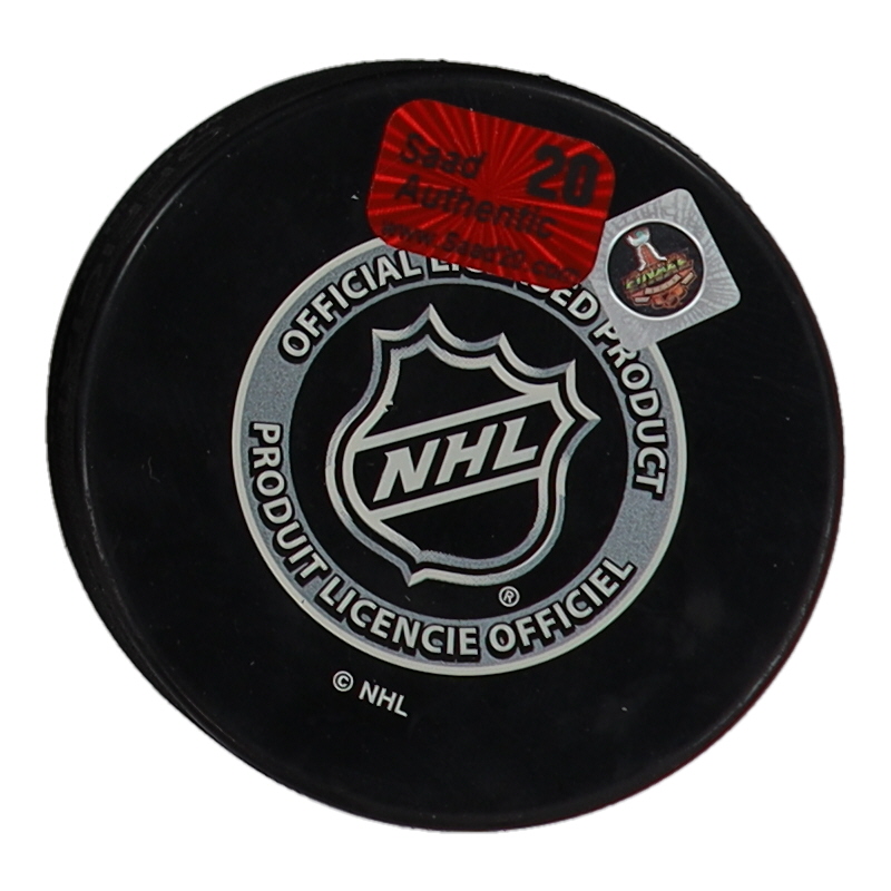 Brandon Saad Signed 2013 Stanley Cup Final Logo Hockey Puck (Saad) at PristineAuction.com Brandon Saad Signed 2013 Stanley Cup Final Logo Hockey Puck (Saad) at PristineAuction.com