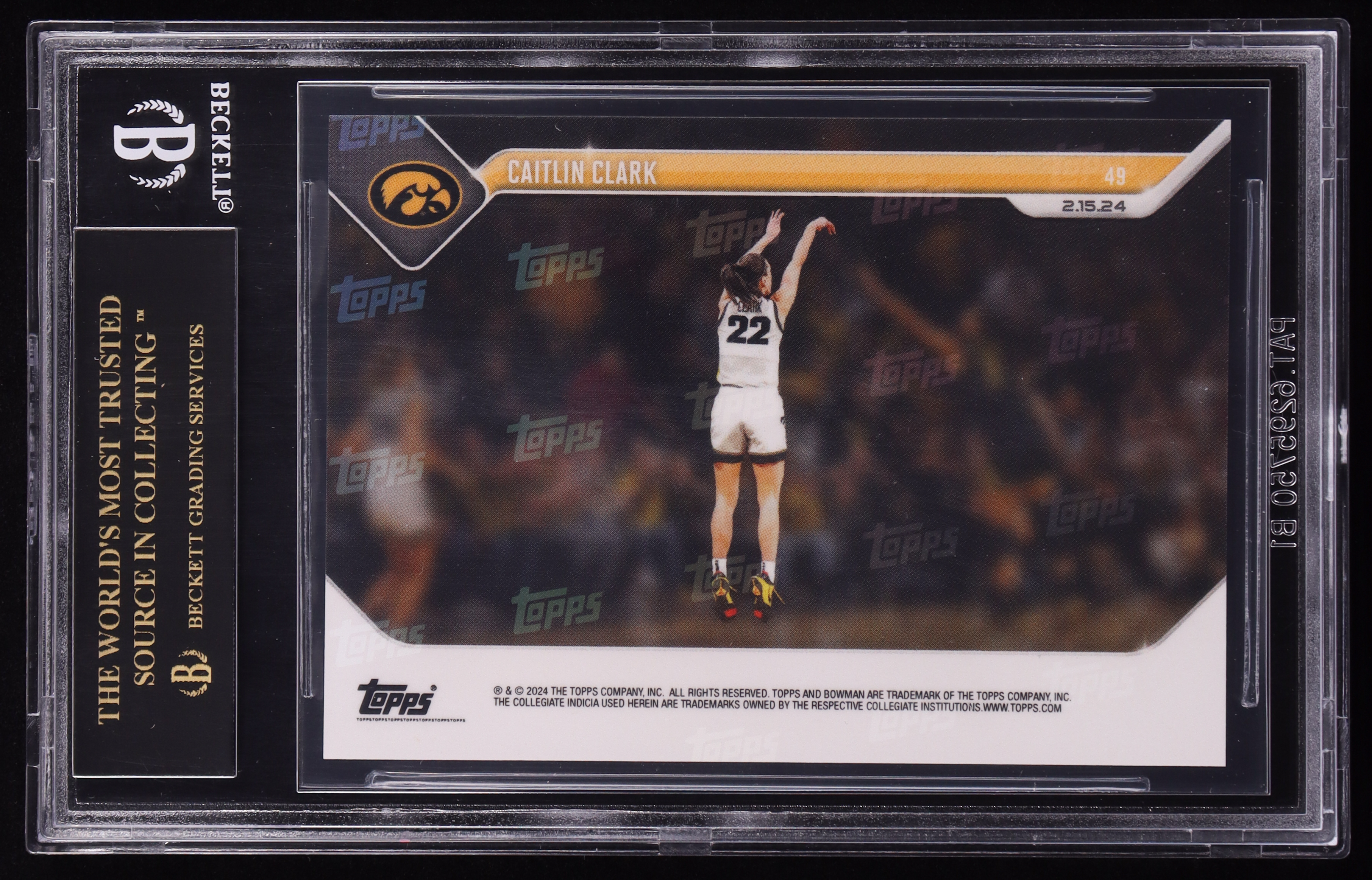 Caitlin Clark 2023-24 Bowman University Now #49 RC (BGS Black Label 10) at PristineAuction.com Caitlin Clark 2023-24 Bowman University Now #49 RC (BGS Black Label 10) at PristineAuction.com