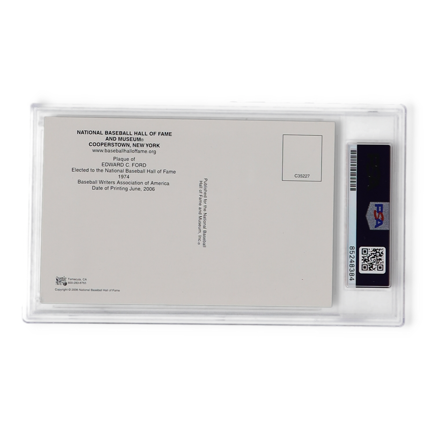 Whitey Ford Signed Hall of Fame Plaque Postcard (PSA | Auto Grade 10) at PristineAuction.com Whitey Ford Signed Hall of Fame Plaque Postcard (PSA | Auto Grade 10) at PristineAuction.com