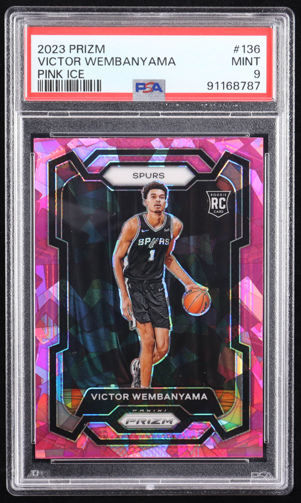 Victor Wembanyama 2023-24 Panini Prizm Prizms Pink Ice #136 RC 