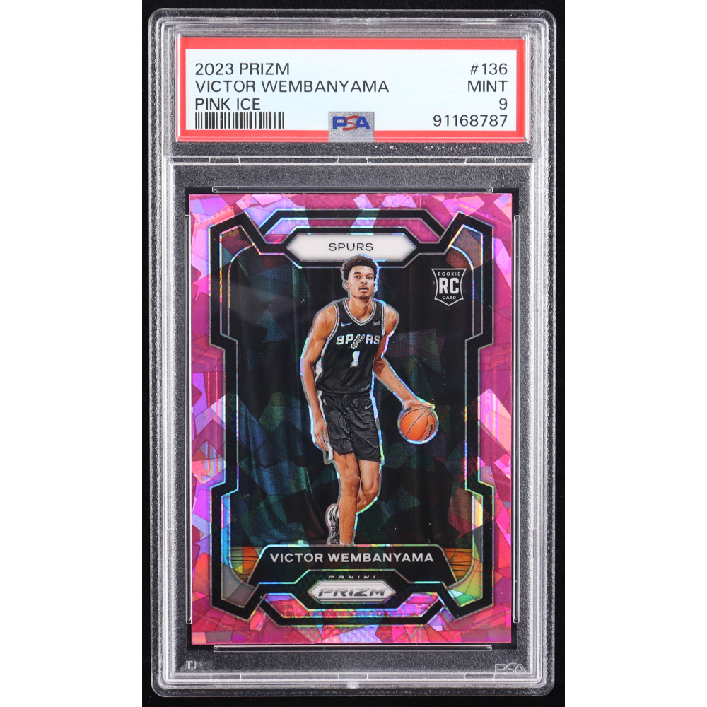Victor Wembanyama 2023-24 Panini Prizm Prizms Pink Ice #136 RC 